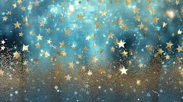Abstract shiny background with pink glitter. Scattered confetti sparkles with light rose pastel color. . photo