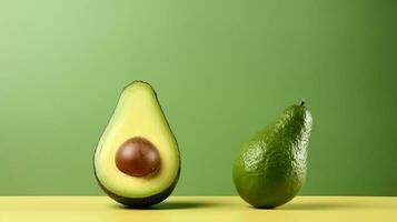 fresh natural healthy avocado with copyspace photo