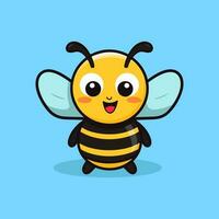 linda abeja dibujos animados icono logo ilustración personaje mascota dibujos animados kawaii dibujo Arte vector