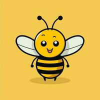 linda abeja dibujos animados icono logo ilustración personaje mascota dibujos animados kawaii dibujo Arte vector