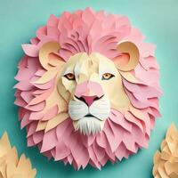león, papel Arte estilo ilustración.generativa ai foto