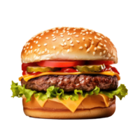 Beef burger isolated. Illustration AI Generative png