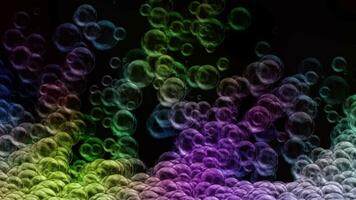 colorato pendenza bolla raccolta nel scuro. 2d computer generato grafico video