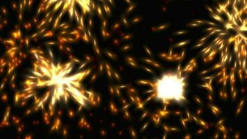 schließen oben Feuer Cracker Verbrennung Animation Hintergrund. 2d Computer generiert Grafik video