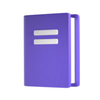 3d violet cute empty notepad book stationery for school isolated transparent png. Simple render illustration. Design element for posters, banners, calendar and greeting card png