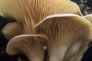 Abstract boletus mushroom. Big fungus with mushroom plates close up image. . photo