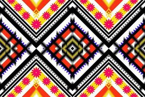 Seamless pattern with geometric abstract pattern elements. floral shape. Geometric shapes tribal abstract red yellow black white and design for textiles, print, bed sheets. vector