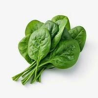 Spinach Leaf on white background AI Generative photo