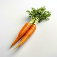 Zanahoria en blanco antecedentes ai generativo foto
