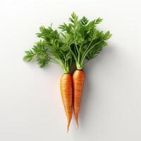 Carrot on white background AI Generative photo