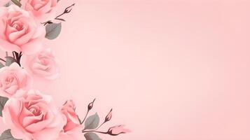 Valentine's Day background with pink roses. Vector illustration. photo