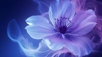 Abstract floral background with blue flowers. Fantasy fractal design. Digital art. 3D rendering. photo