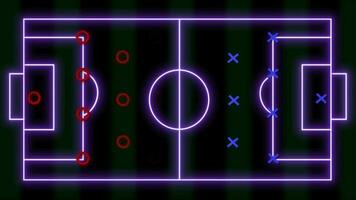 Football Tactic Board Animation And Player Moving On The Football Field. Soccer Tactics Field Animation, Game Plane Of A Foot Ball Team. Tactical Board Animation. Foot Field Animation With Player Sign video