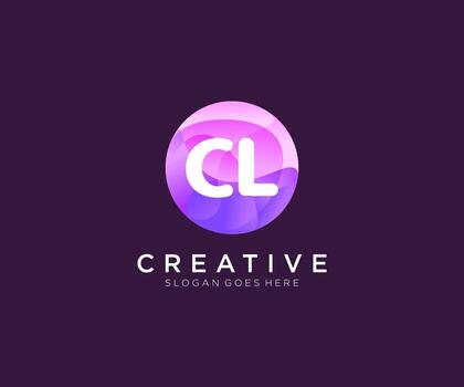 CL initial logo With Colorful Circle template vector. vector