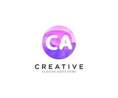 CA initial logo With Colorful Circle template vector. vector