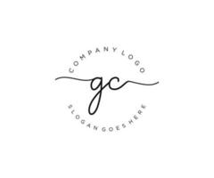 initial GC Feminine logo beauty monogram and elegant logo design, handwriting logo of initial signature, wedding, fashion, floral and botanical with creative template. vector