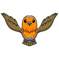 Cute happy bird cartoon flying vector