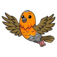 Cute happy bird cartoon flying vector