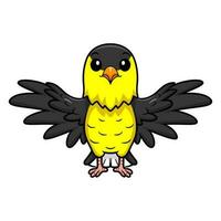 Cute common backyard bird cartoon flying vector