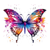 painted butterfly with splash. Illustration AI Generative png