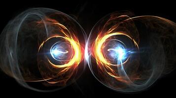 Quantum entanglement, scientific technology abstract concept. . photo
