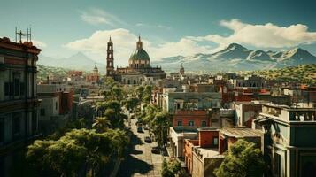 mexicano ciudad Bosquejo muy detallado profesional, generativo ai foto