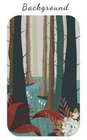 Background pine forest winter vector