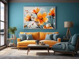 Mockup Canvas Home Interior 3d , Mockups Design 3D, High-quality Mockups, photo