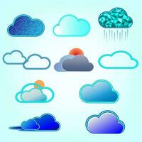 Cloud object icon group storage cyberspace network decoration abstract background vector illustration