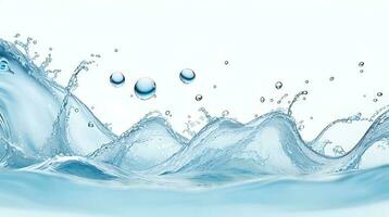 antecedentes imagen de Moviente agua en olas burbujas en blanco antecedentes foto