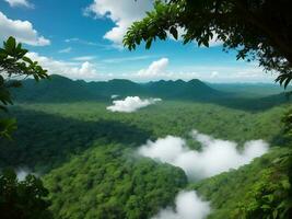 nube y selva hermosa puntos de vista, ai imagen generador foto