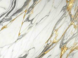 White and gold marble texture pattern background photo