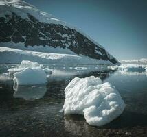 Piece of ice stranded on the beach in Neko Harbour,Antarctica. photo