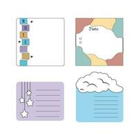 a set of four different colored squares with a cloud and a star vector