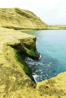 Coastal landscape with cliffs in Peninsula Valdes, World Heritage Site, Patagonia Argentina photo