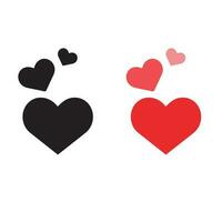 corazón vector iconos, amor símbolo recopilación. rojo corazones siluetas