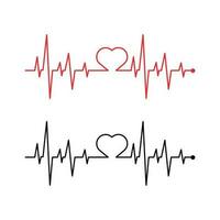 heartbeat line icon on white background. Pulse Rate Monitor. Vector illustration.