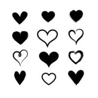 Heart icons set. Vector isolated on white background.