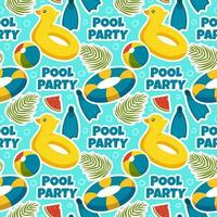 Swimming Pool Seamless Pattern Vector Illustration with Summer Vacation Element in Flat Cartoon Template Hand Drawn