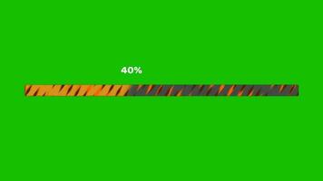 Progress bar animation tiger theme motion blur with numeric text change position on the green screen video