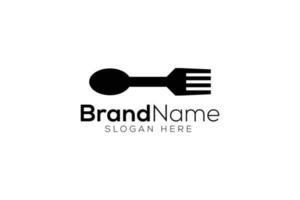 Minimal spoon and fork logo design vector template