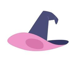 Witch hat semi flat colour vector object. Magical onical crown and wide brim. Editable cartoon clip art icon on white background. Simple spot illustration for web graphic design