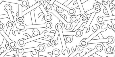 outline wrenches seamless pattern vector