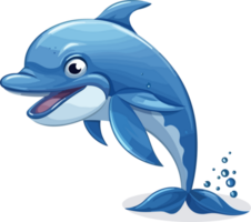desenho animado fofa golfinho ilustração png