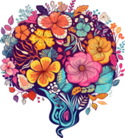 Floral brain Illustration png