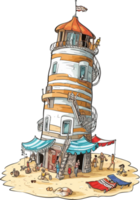 playa torre ilustración png