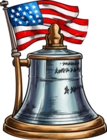 Usa Flag Liberty bell Illustration png
