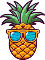 ananas met zonnebril png