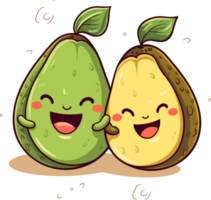 kawaii fruits illustration png