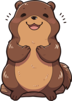 Cartoon happy beaver, Beaver Illustration png